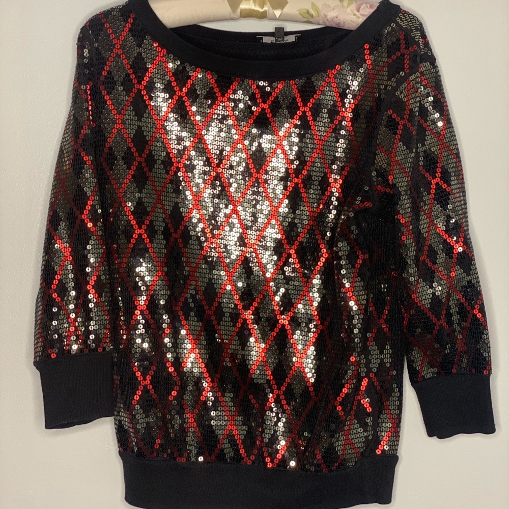 Vintage sequence argyle sweater.Gently used.